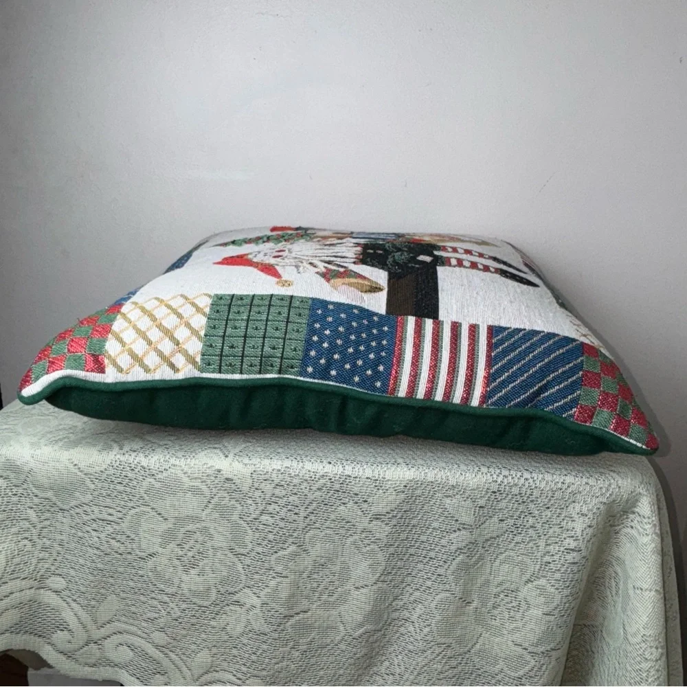 Vintage Fashion Christmas Decorative Tapestry NOEL Pillow 16”‎ x 16”